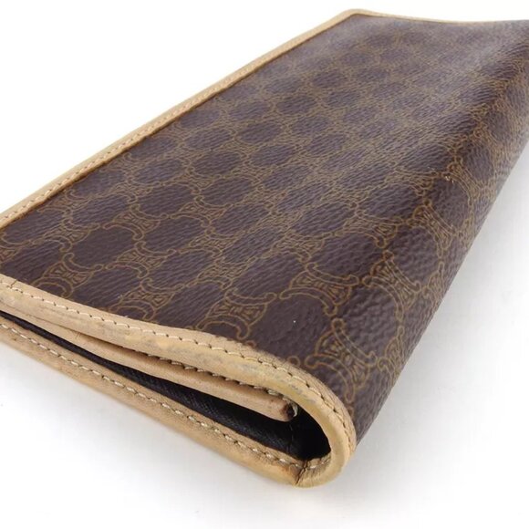 CELINE wallet macadam beige PVC ?~ leather Authentic USED - Picture 4 of 9